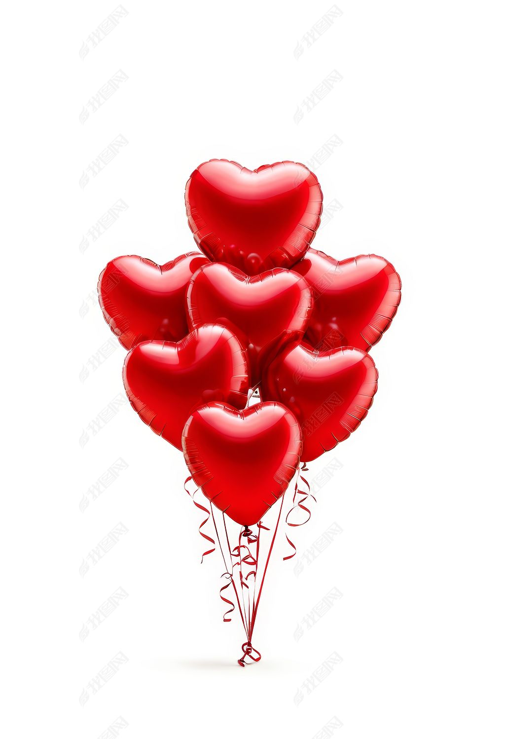 原创红色国庆节心形爱心气球可商用素材