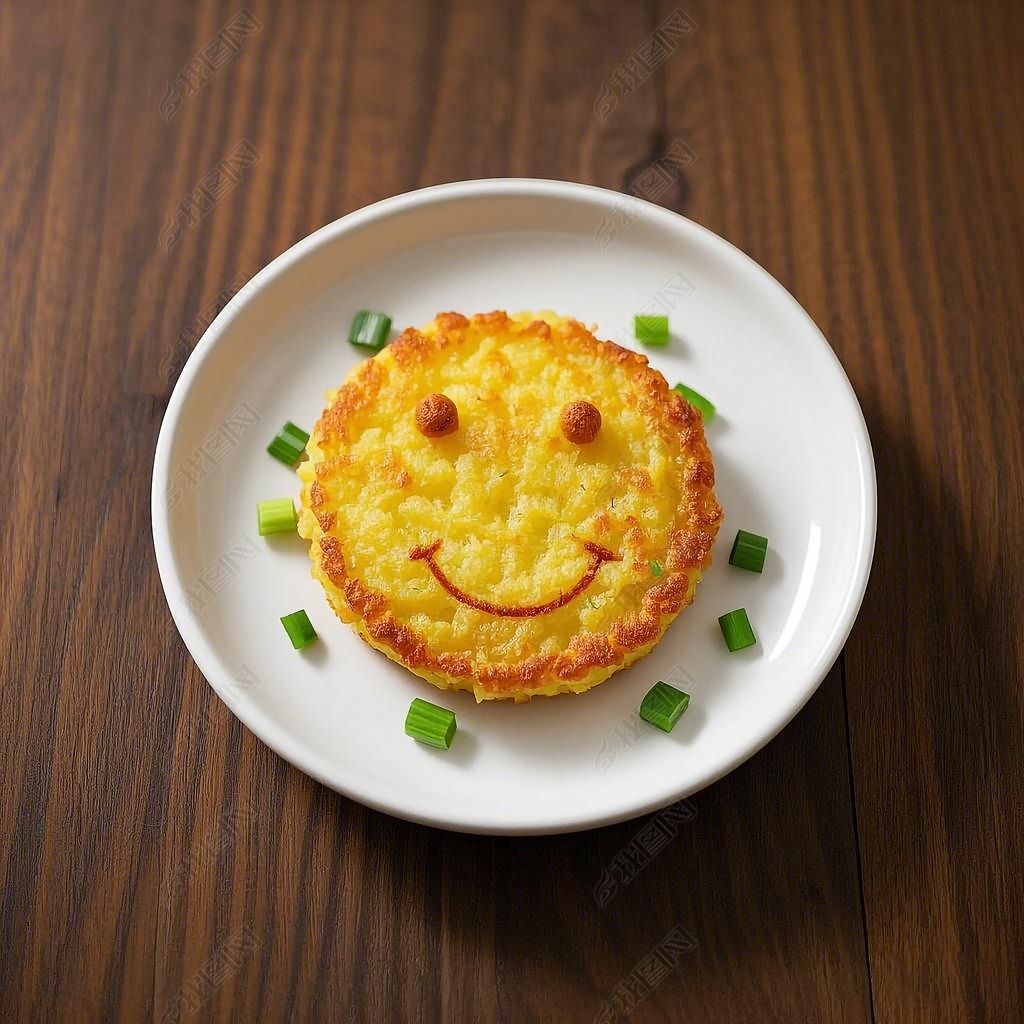 原创微笑土豆饼美食小吃菜单摄影图片素材