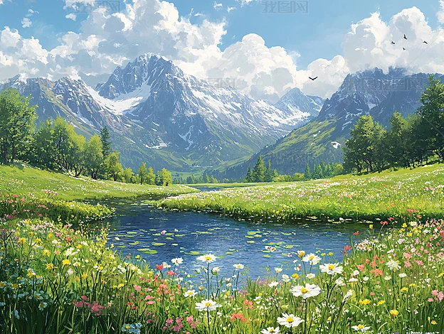 山並みと田園風景［油彩］W38cm x Ｈ30cm 山並みと田園風景［油彩］W38cm x H30cm