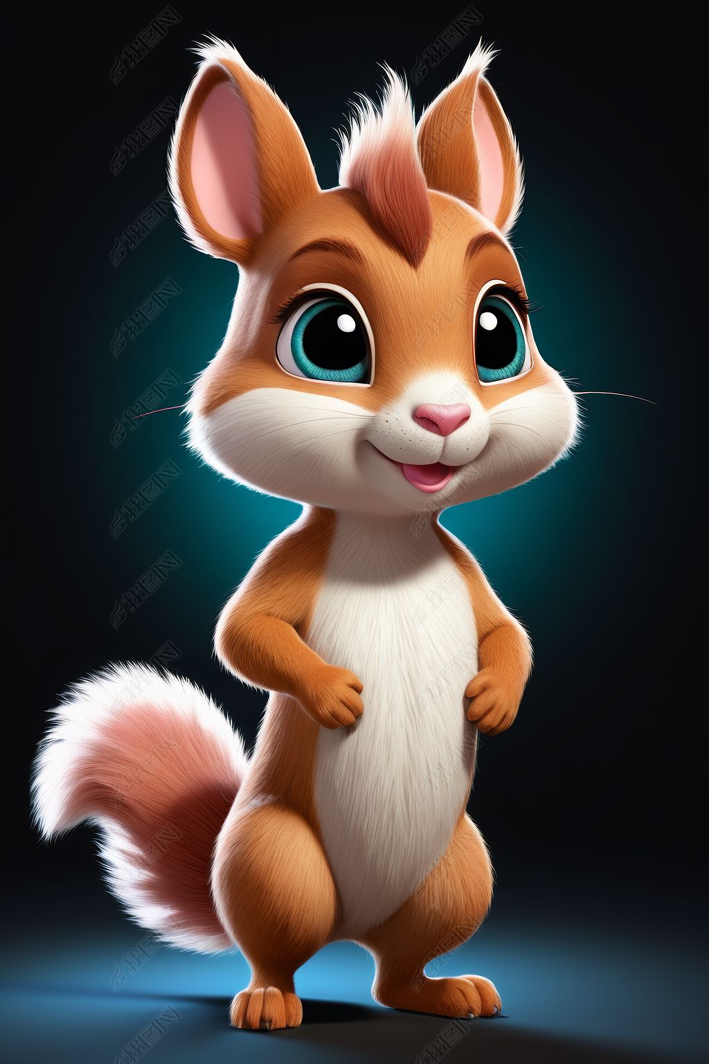 原创卡通松鼠站起来爪子张开高清图片