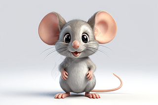 一只卡通老鼠站起来爪子放在地上高清图片