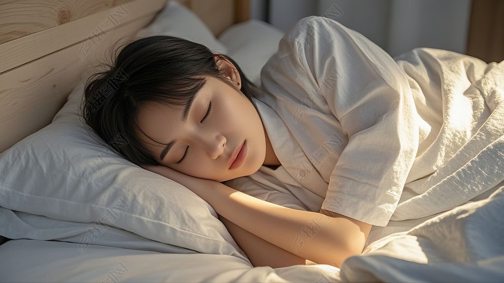原创女人睡觉夜晚睡着特写镜头