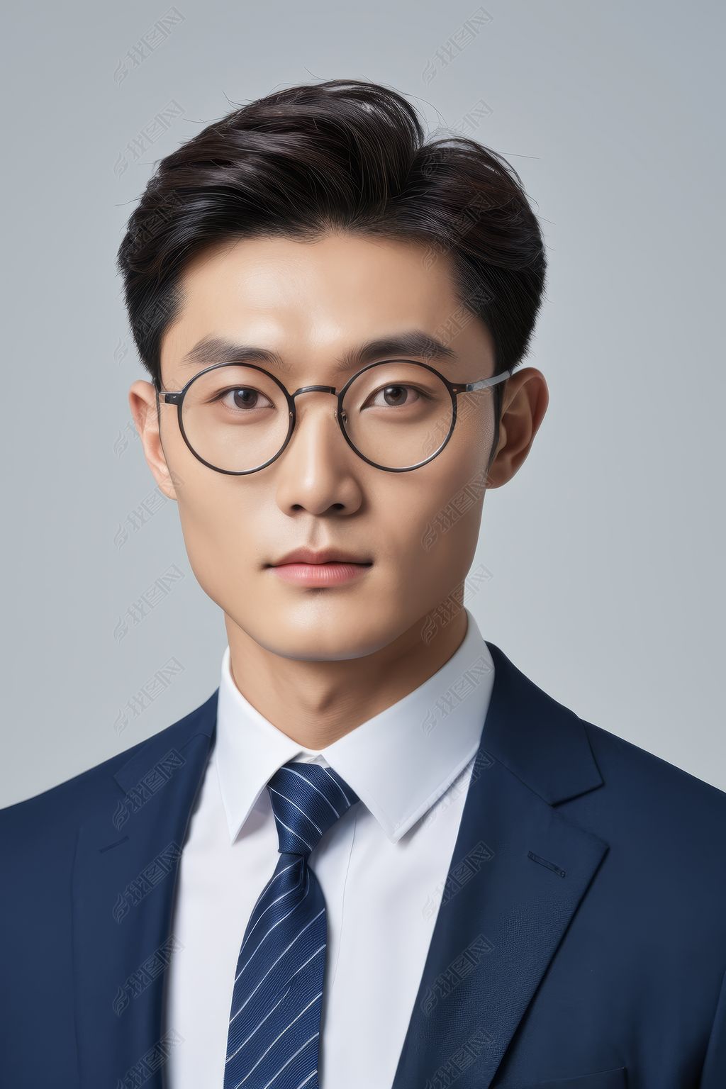 原创穿着西装戴着眼镜打领带的男子高清图片版权可商用