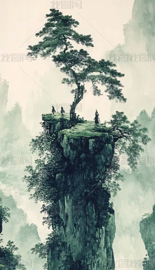 山水画中的小径与人物下载-编号35755826--我图网