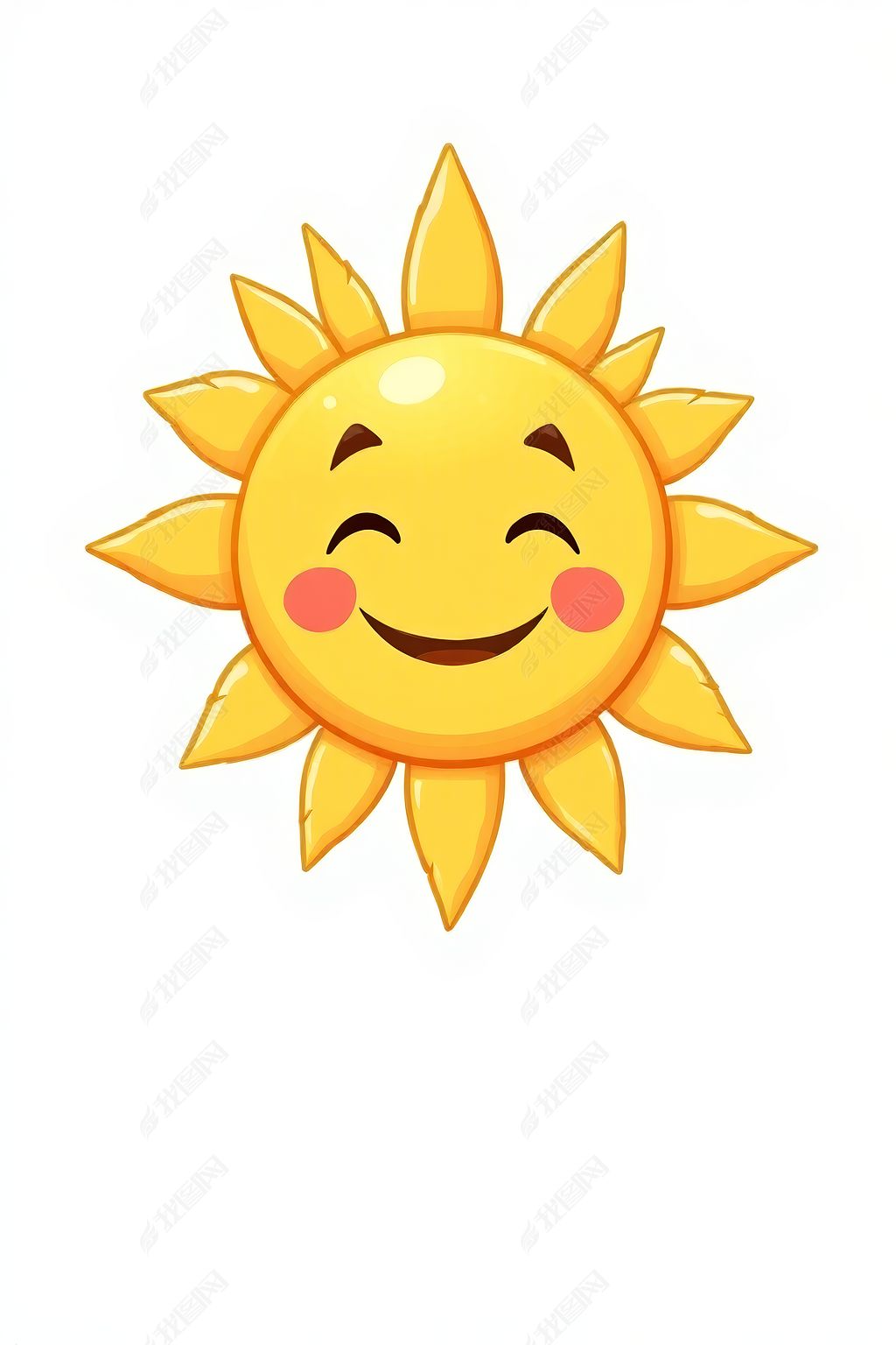 原创一个卡通太阳有着幸福的脸和微笑高清图片版权可商用