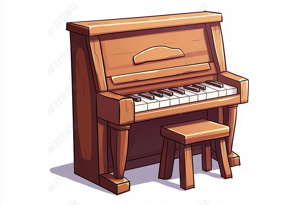 原创钢琴卡通矢量图版权可商用