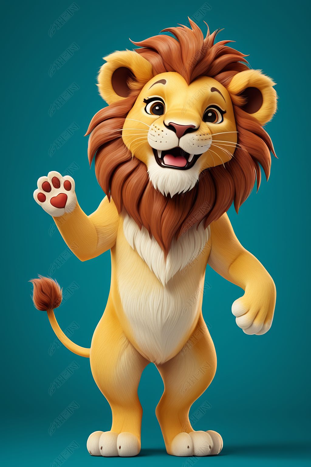 卡通狮子举起爪子并用爪子爪子高清图片素材简介我图网提供卡通狮子