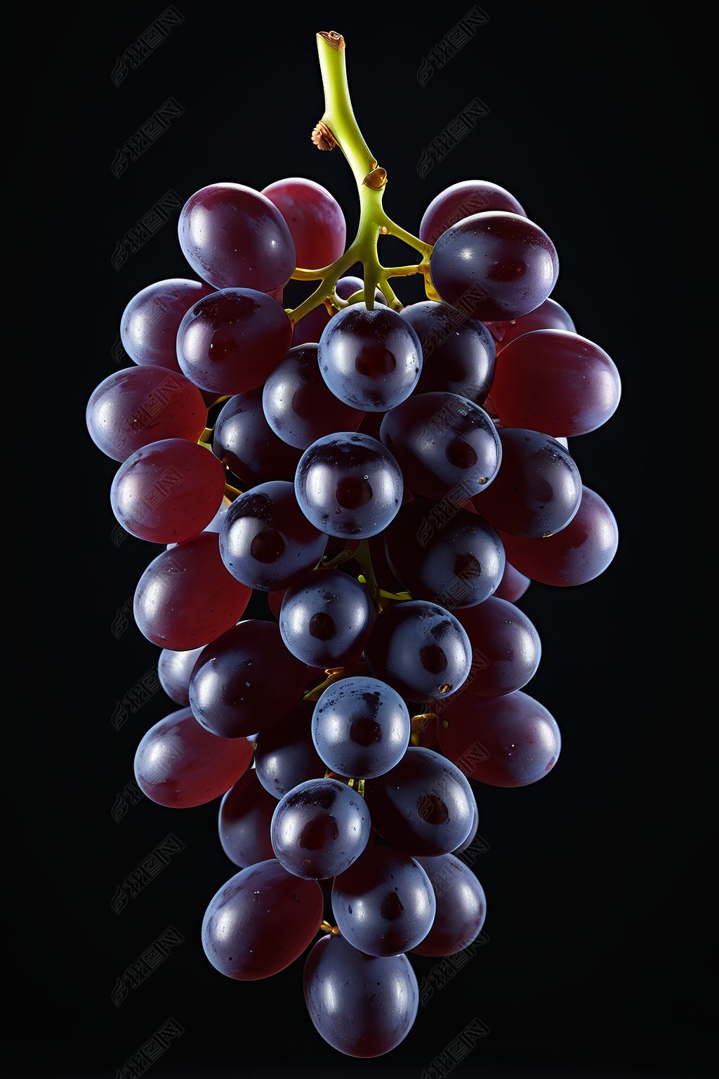 原创黑色背景一堆葡萄高清图片