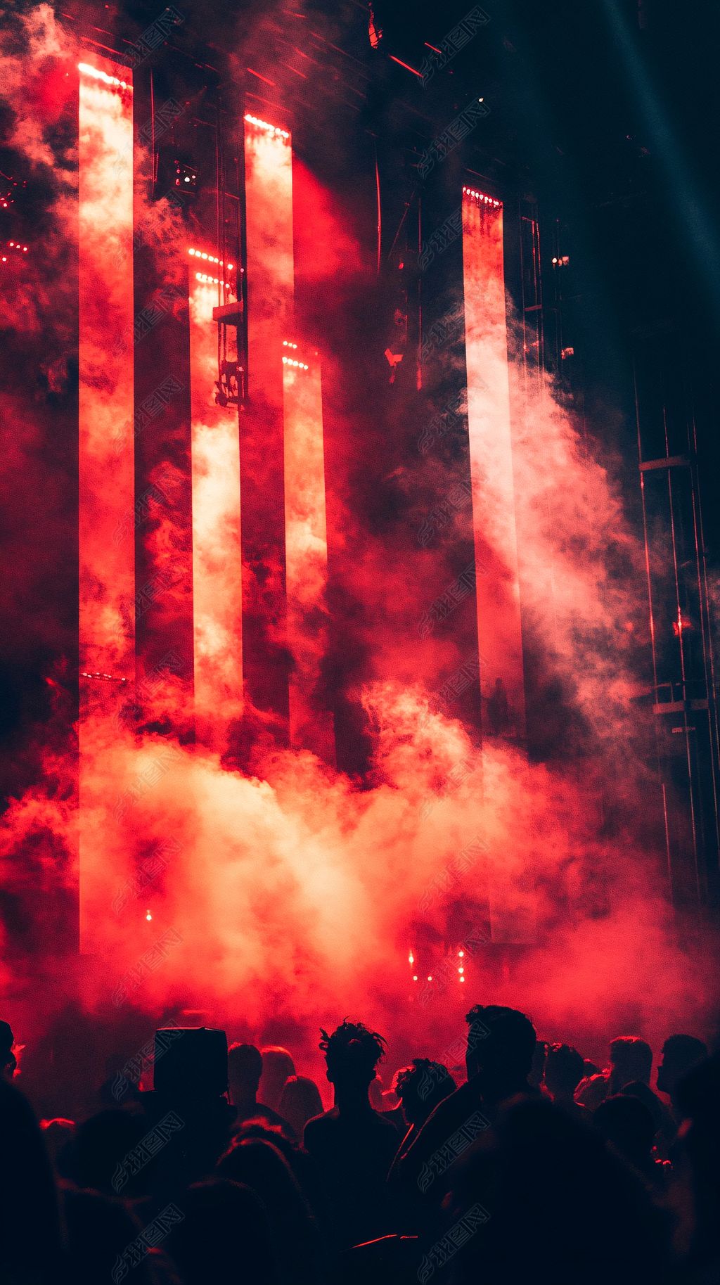 舞台烟雾红灯光