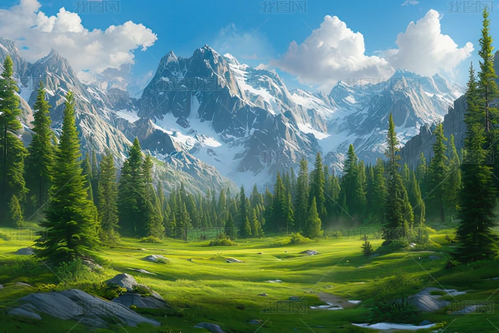 山水松树画图片大全-山水松树画背景图片-我图网