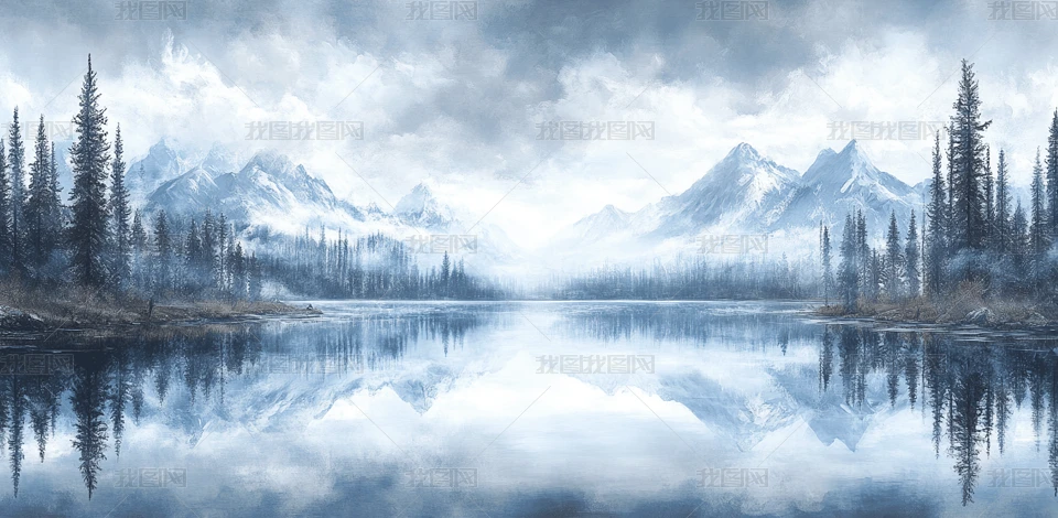 ˮī��ɽ����Ӱ�ں��в廭����