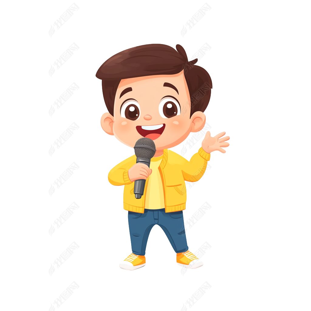 原创插画新闻记者主播主持人免抠元素