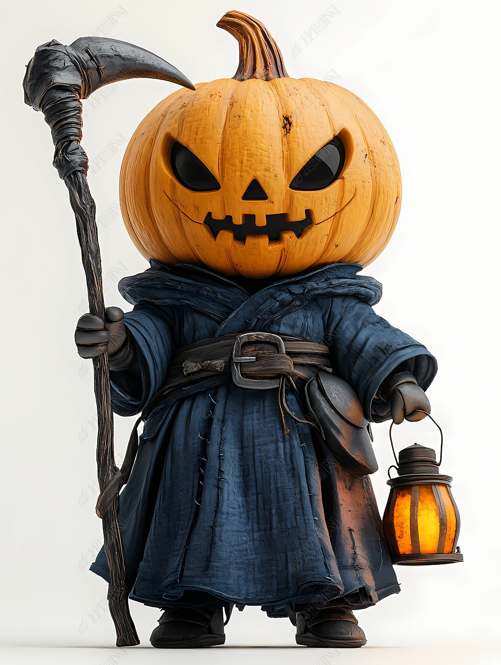 原创卡通万圣节提灯的万圣节南瓜人