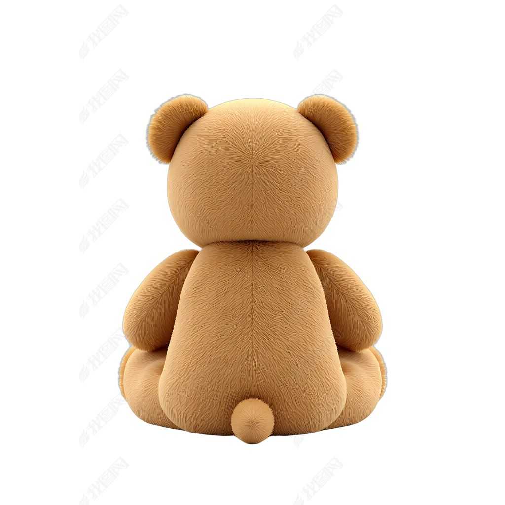 原创免扣可爱的泰迪熊背影元素