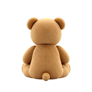 免扣可爱的泰迪熊背影元素