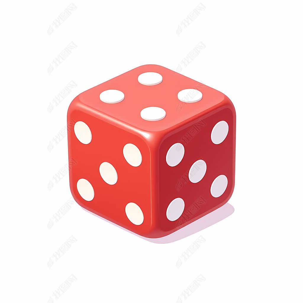 原创红色六面骰子装饰设计元素