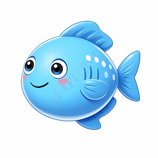 蓝色卡通鱼图片装饰设计元素