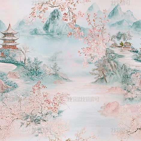 中国风山水画横元素下载-编号36097338--我图网