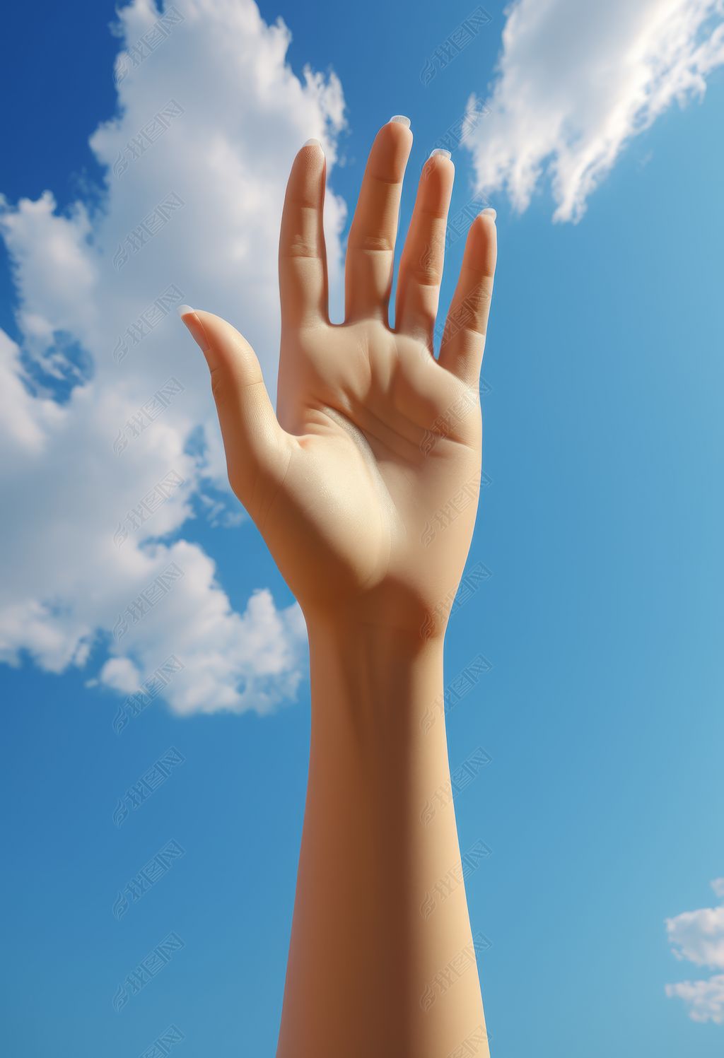 原创手与天空的对话触摸天空的梦想