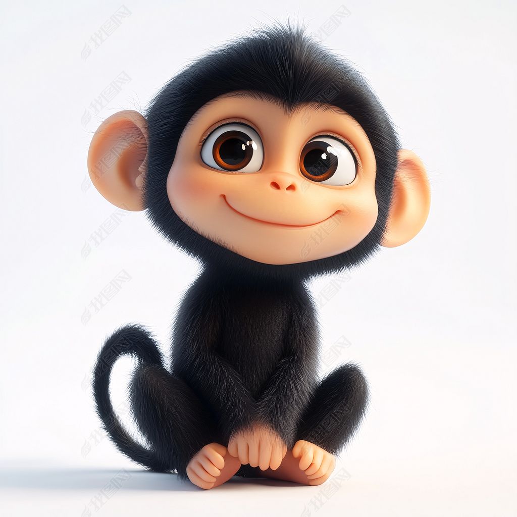 卡通猴子坐地