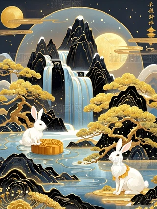 山水松树画图片大全-山水松树画背景图片-我图网