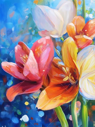 花朵抽象画图片大全-花朵抽象画背景图片-我图网