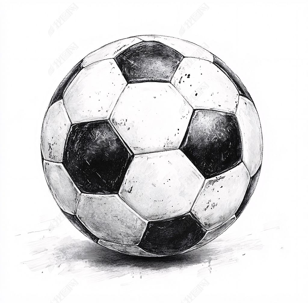 黑白素描足球