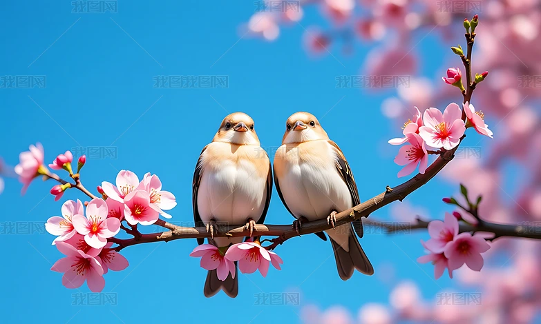 櫻花小禽圖 樱花树上的小鸟高清图片下载-正版图片601240150-摄图网