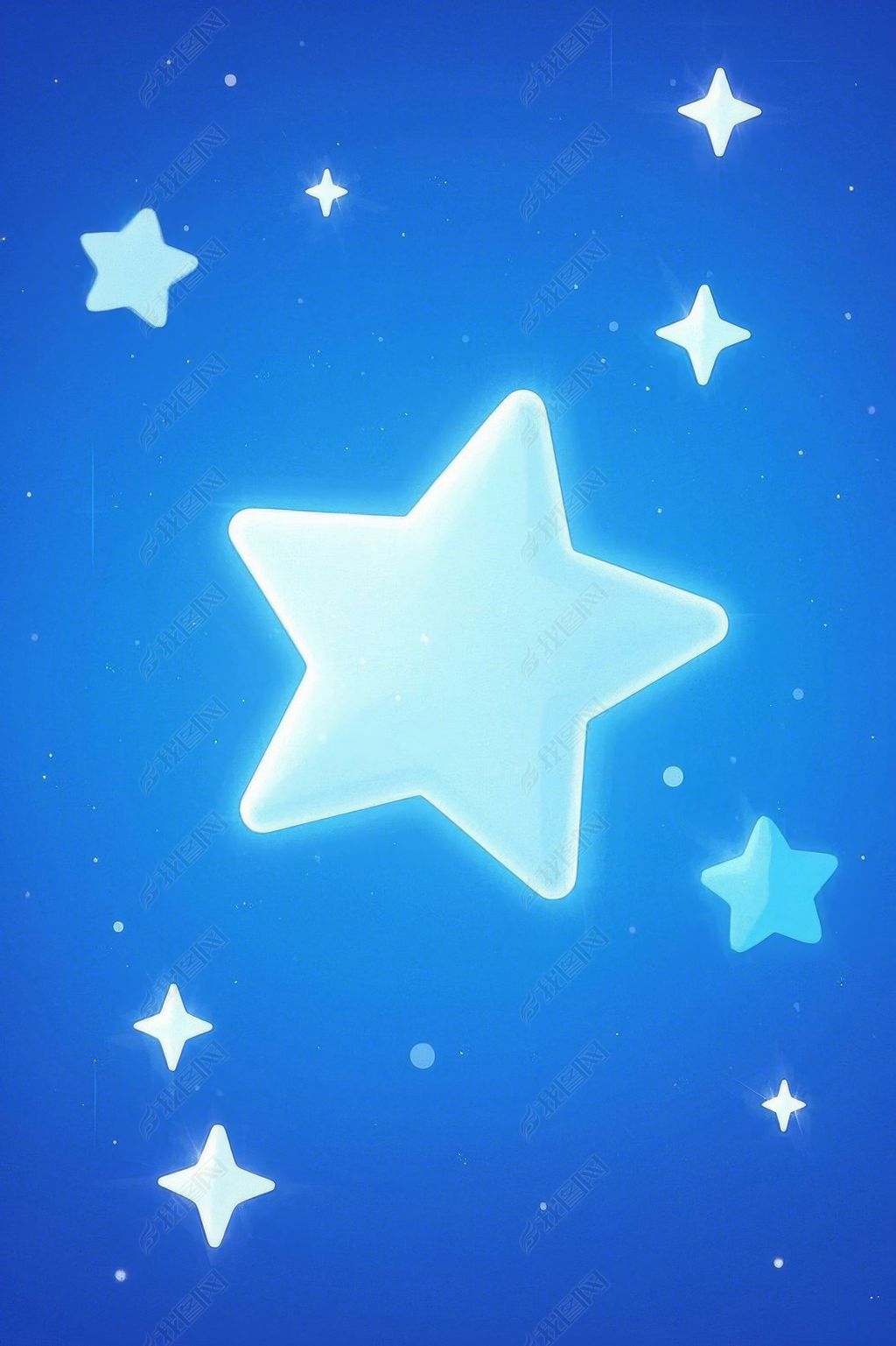 原创天上一颗蓝色的星星上面有白色的星星高清图片