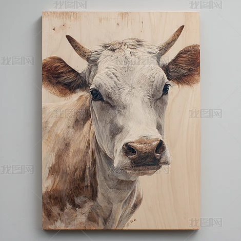 肉質画【牛】油彩画 牛的绘画图片大全-牛的绘画背景图片-我图网