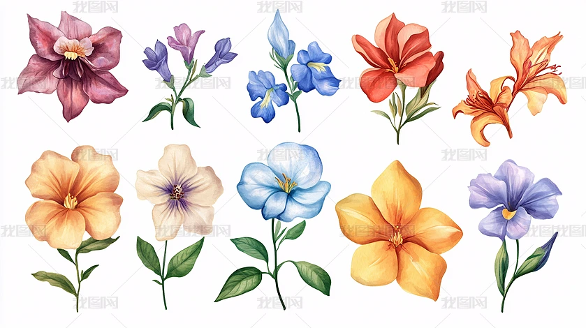 花卉图 多彩手绘花卉插画下载-编号36684006--我图网