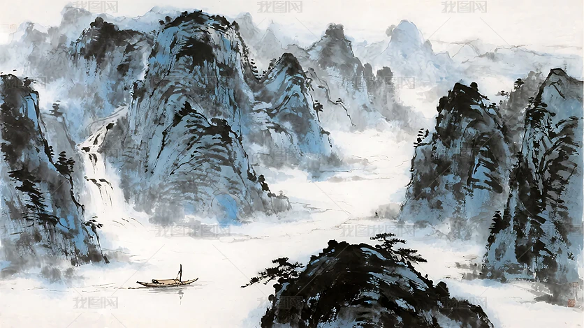 水墨风格山水国画下载-编号36894303--我图网