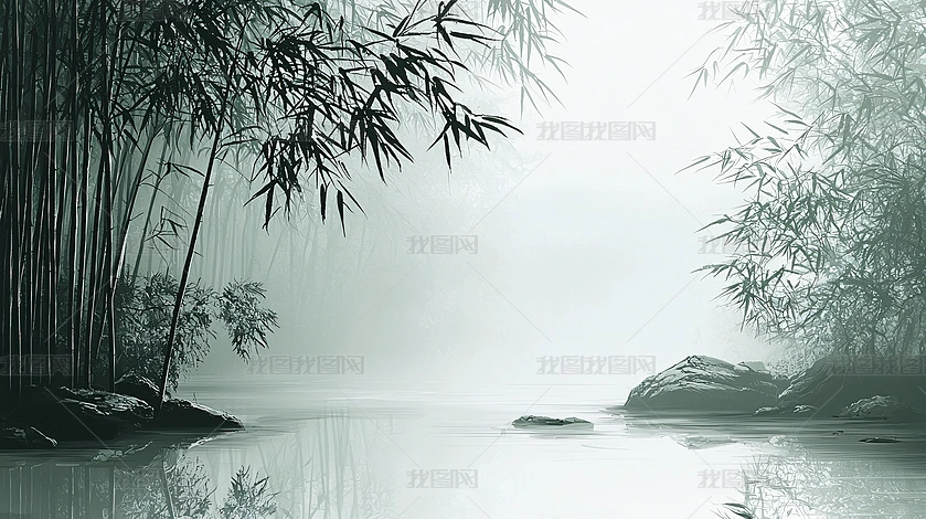 水墨山水图12 云烟山水，唯美至极