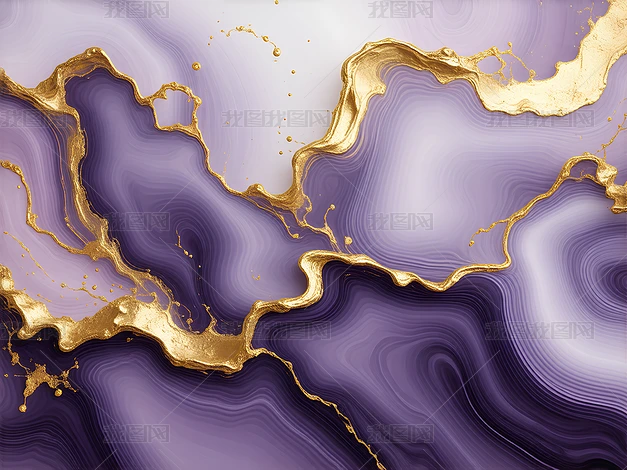 漆器文箱 金粉風景画 紫色内装 紫色意境图片大全-紫色意境背景图片-我图网