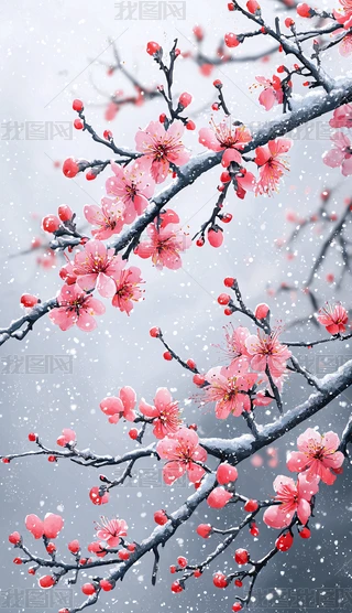 雪梅花图片专题模板-雪梅花图片图片素材下载-我图网