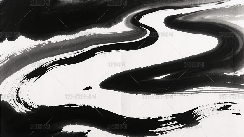 黑白水墨笔触抽象画下载-编号37051719-{$className}-我图网