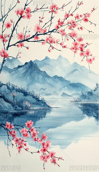 中国水墨山水画古风古韵国潮风背景下载-编号35199600--我图网