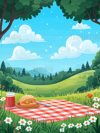 野餐画图片大全-野餐画背景图片-我图网