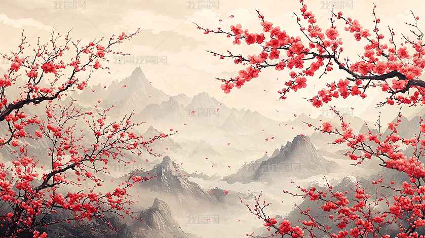 山水花卉圖 山水花圖片素材-PNG圖片尺寸1849 × 1314px-高清圖案400278816-zh