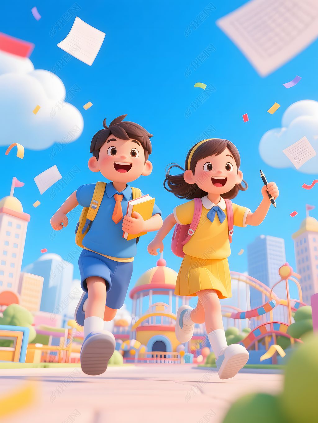 主题海报背景图素材简介我图网提供小学中学开学主题海报背景图