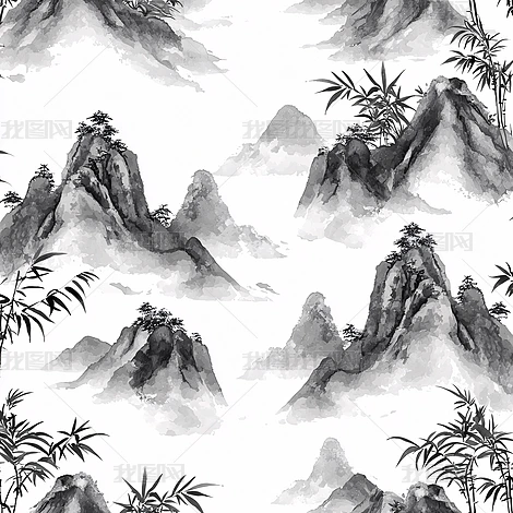 横画竹子山水专题模板-横画竹子山水图片素材下载-我图网