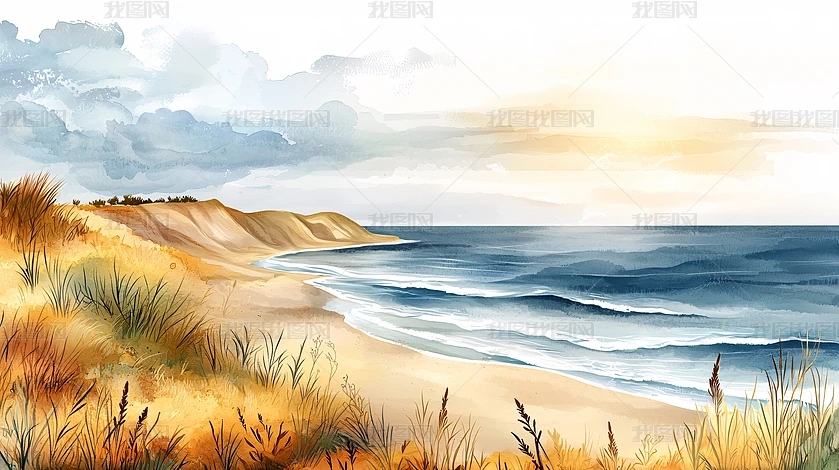 2025年最新水彩风景画海边船专题模板-水彩风景画海边船图片素材