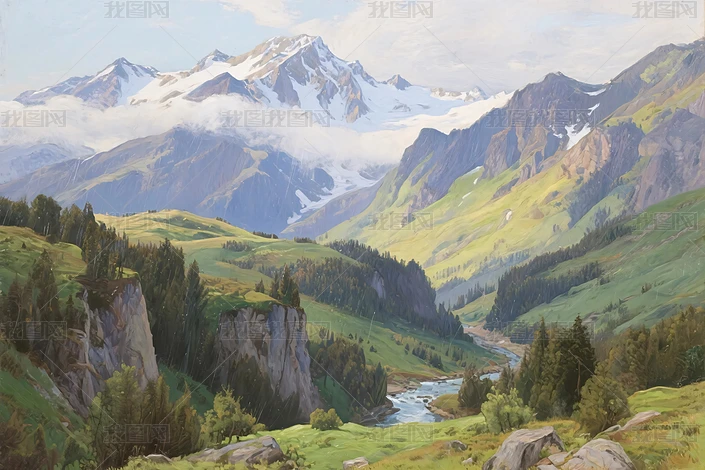 风景绘画图片图片大全-风景绘画图片背景图片-我图网