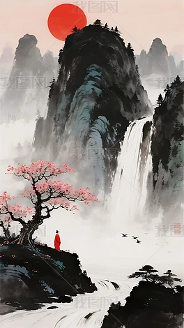 ��ʽɽˮ�⾳�廭