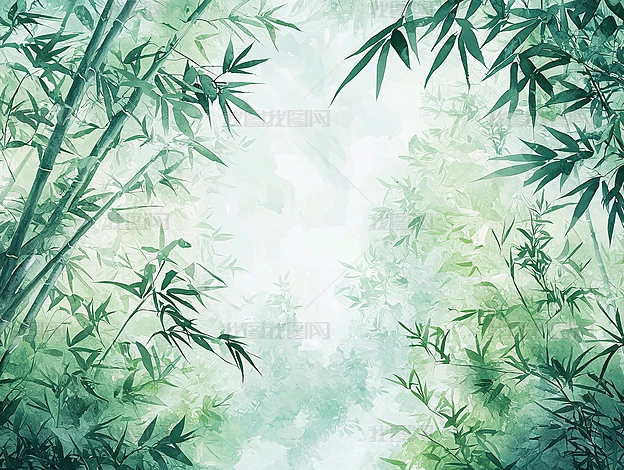 竹林山水背景下载-编号35435623-{$className}-我图网
