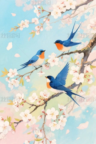 2025年最新水彩樱花樱花壁纸专题模板-水彩樱花樱花壁纸图片素材