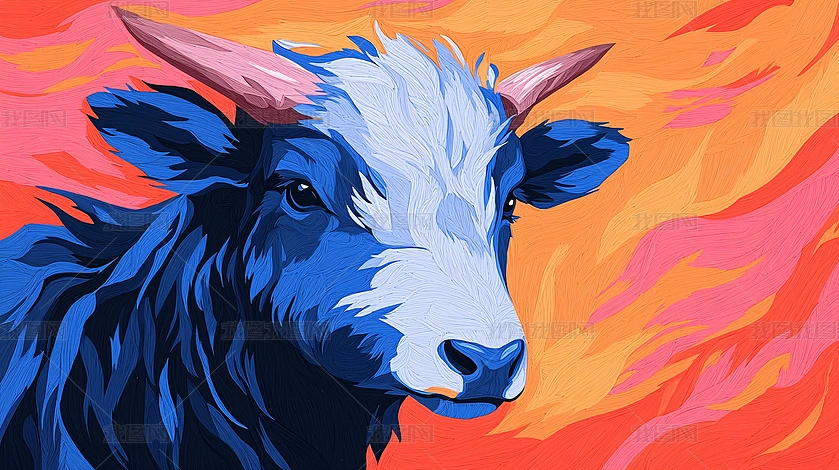 肉質画【牛】油彩画 油画牛素材-油画牛图片-油画牛设计模板-昵图网