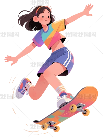 һ��Ů���滬���ƽ��廭�����ز���Ծ