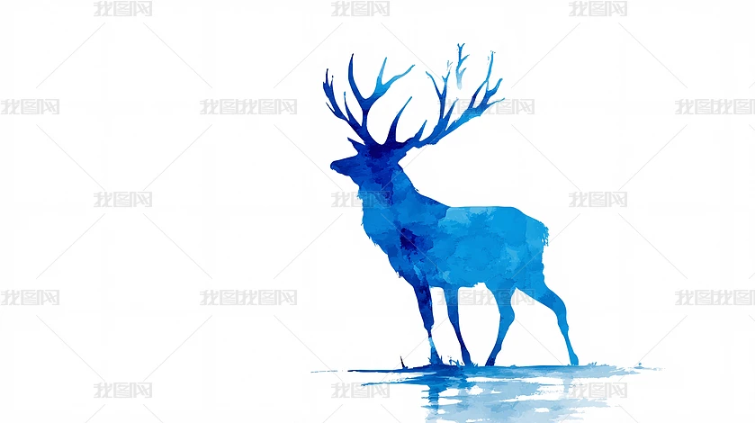 水彩画「鹿」 Amazon.co.jp: Framed壁arts-カラフル鹿水彩画Gicleeキャンバス