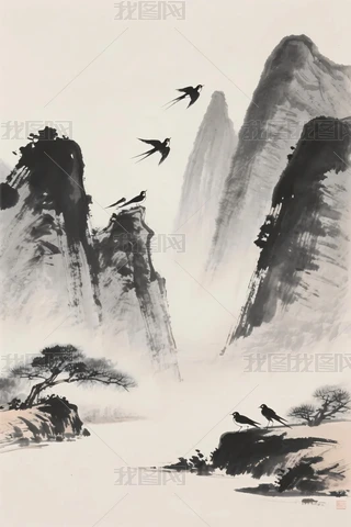 山水水墨风景画下载-编号37222297-{$className}-我图网